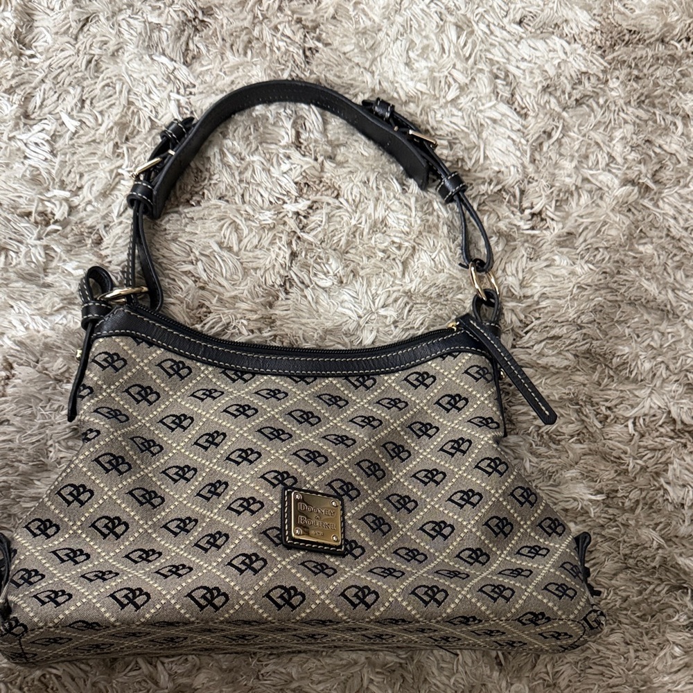 Dooney & Bourke Black and Cream Shoulder Bag
